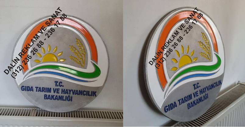 Gıda Tarım Hayvancılık Bakanlığı Amblem aliminyum döküm çap 50 cm kalınlık 1cm