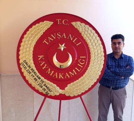 kaymakamlik �elengi 120 cm lik kabartma g�vdeli ay yildiz yukar� bakiyor