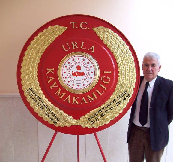 kaymakamlik �elengi yeni i�i�leri bakanl��� amblemli 120 cm �ap�nda kabartma