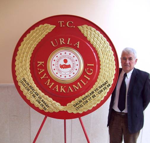 kaymakamlik �elengi yeni i�i�leri bakanl��� amblemli 120 cm �ap�nda kabartma