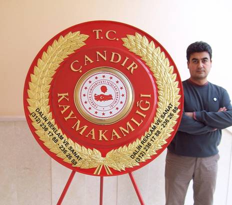 KAYMAKAMLIK �ELENG� �ANDIR MODEL� YEN� ����LER� BAKANLI�I AMBLEM� KABARTMA �APRAZ YAPRAKLI �ELENK