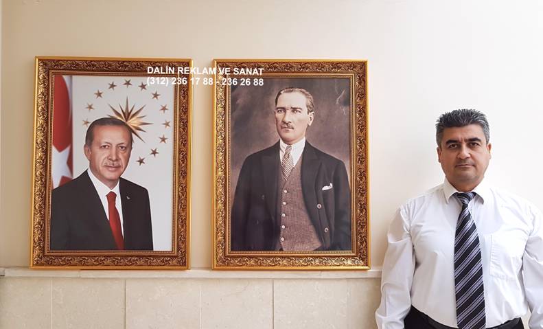 MAKAM ODASI ATAT�RK VE RECEP TAYY�P ERDO�AN RESM� TABLOSU �ER�EVE MODEL�  DC 7641-1