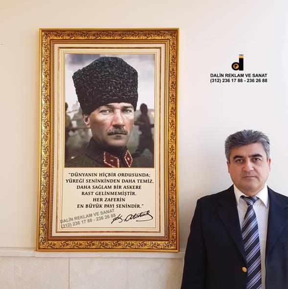 MAKAM ODASI ATAT�RK TABLOSU PANOSU ATARES�M 11 YAZILI - �ER�EVE 7641 PASPARTOLU