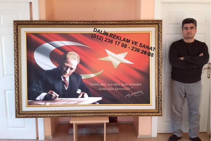 MAKAM ODASI TABLOSU RESM� ATAT�RK YATAY TATB�K EDEN �CRA EDEN KARAR VERENDEN DA�MA DAHA KUVVETL�D�R