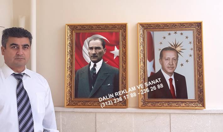 CUMHURBA�KANI RECEP TAYY�P ERDO�AN MAKAM ODASI RESM� TABLOSU  �ER�EVE MODEL� DC 7641-1