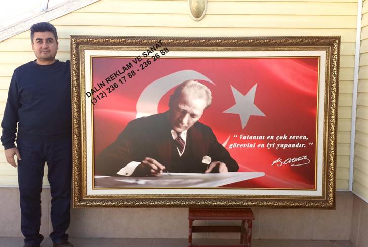 MAKAM ODASI RESM� ATAT�RK YATAY VATANINI EN �OK SEVEN ONA EN �OK H�ZMET EDEND�R S�Z�